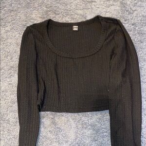 SHEIN Black Ribbed Crop Top